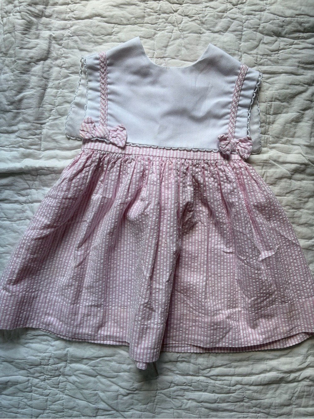 Vintage Girls Dress - Seersucker with Collar